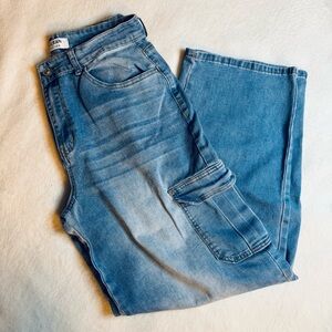 Wax Jean Wide Leg Cargo Style Jeans